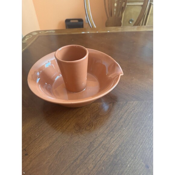 The Chicken Chimney Ceramic Orange Pottery  Beer Can Chicken Ovenware - Picture 2 of 8